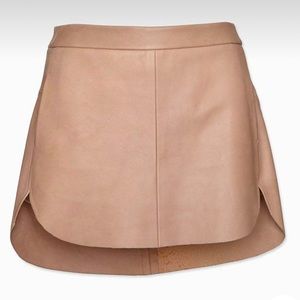 Michelle Mason Leather Blush Mini Skirt